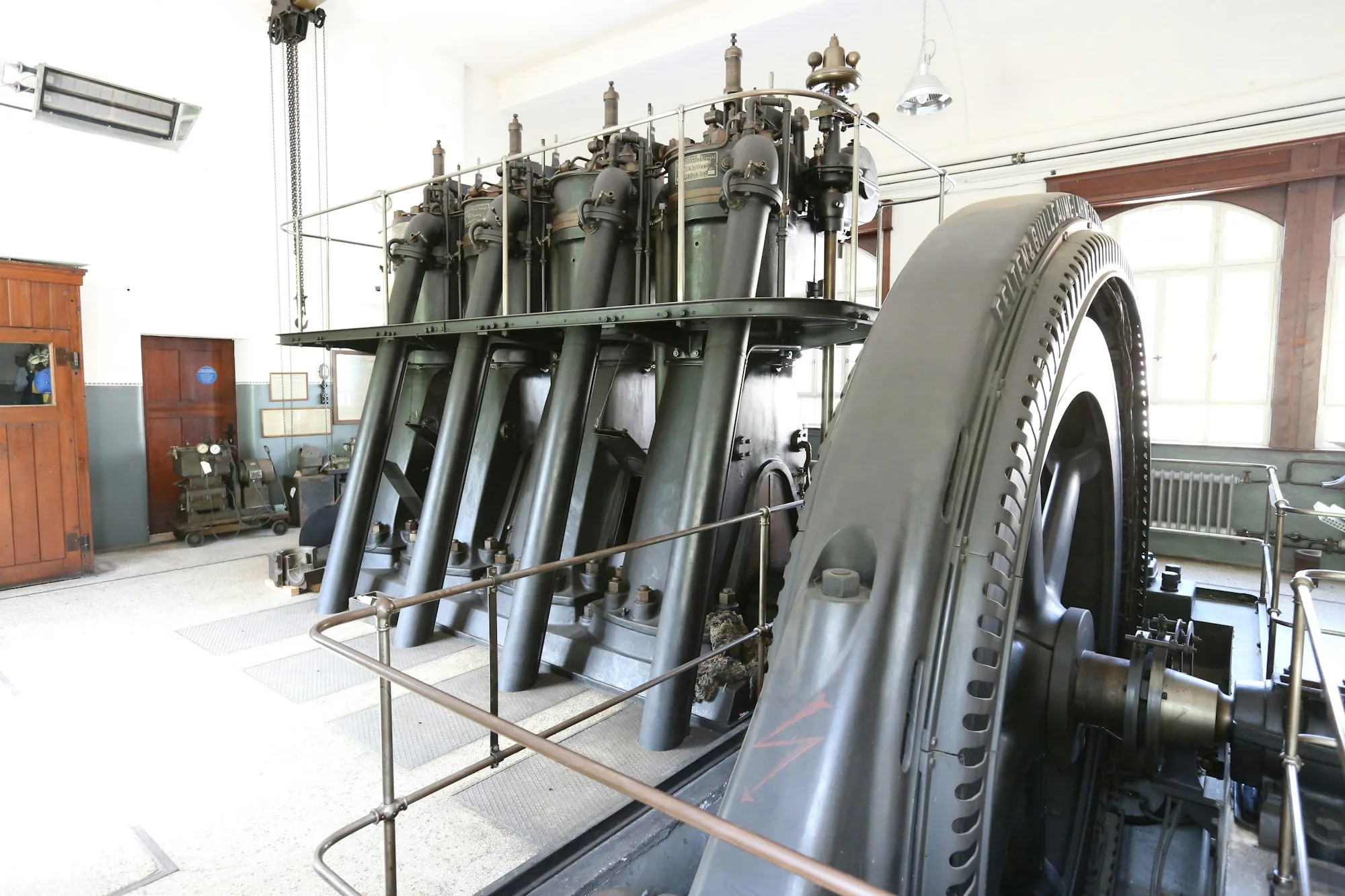 Large generating set installed inside a plant room