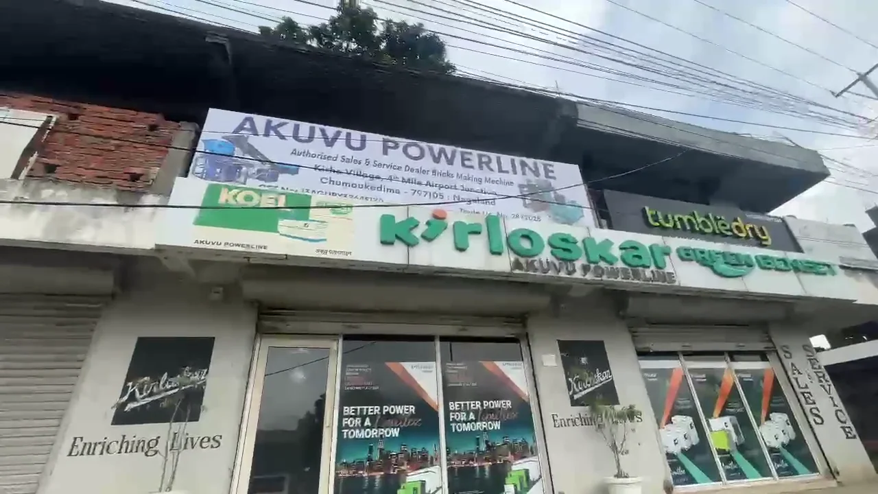 The Akuvu Powerline counter at 4th Mile, Chümoukedima, stocked with generators, machinery and steel